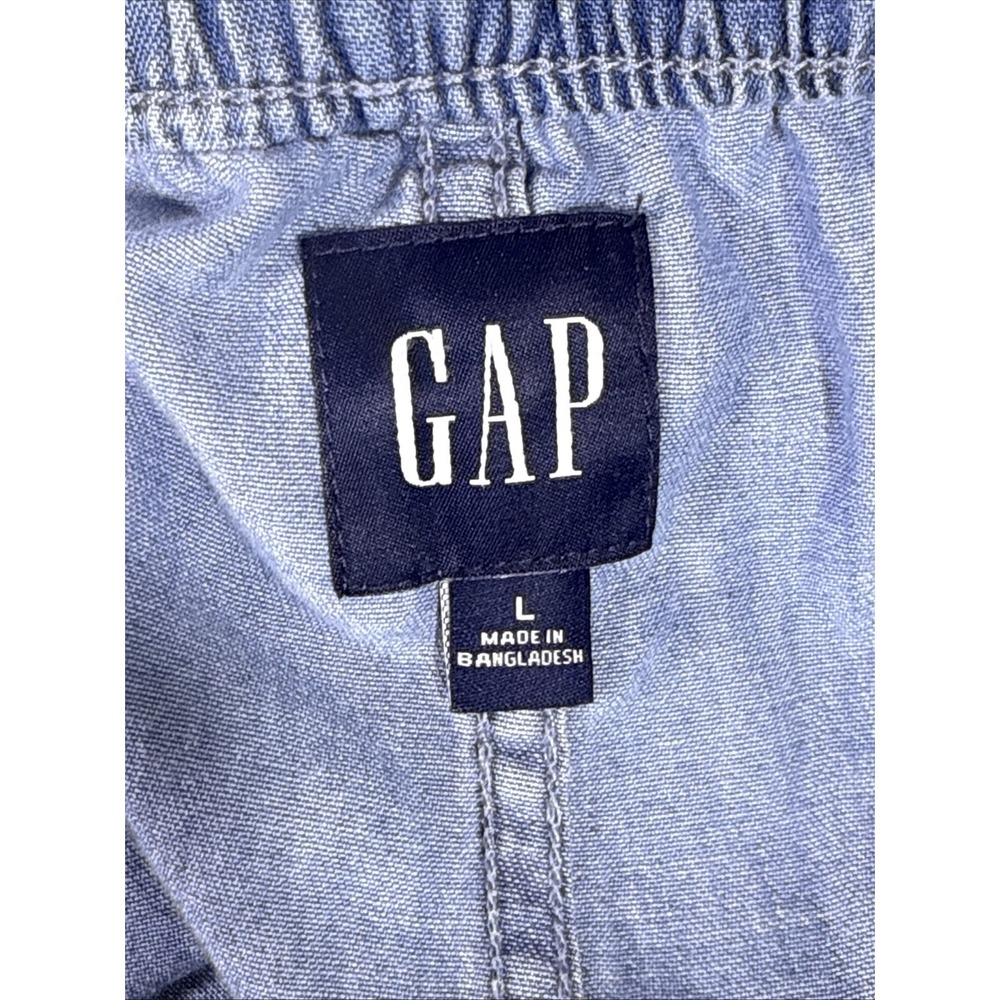 GAP Pants Womens Size Large Wide Leg Cargo Blue Drawstring Boho Hippie - Picture 11 of 15